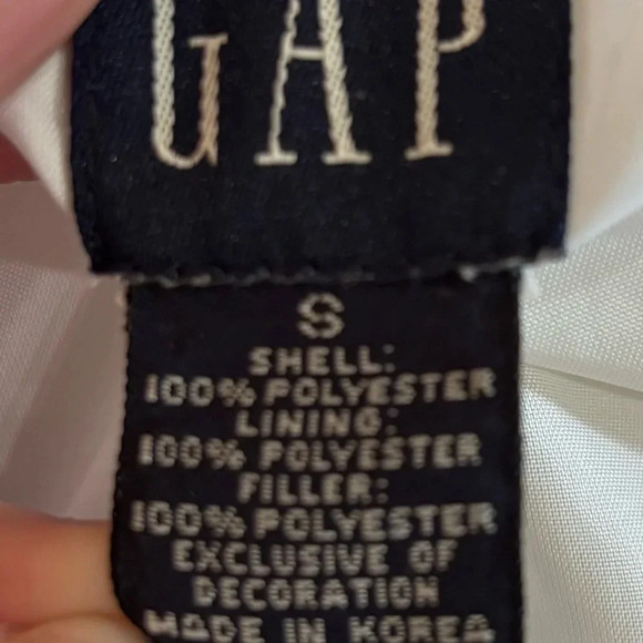 Gap White Lightweight Puffy Puffer Jacket Size Small - Picture 10 of 16